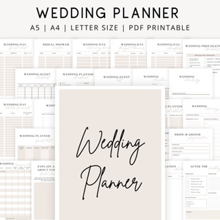 Wedding Planner Printable, Printable Wedding Planner Kit, Wedding