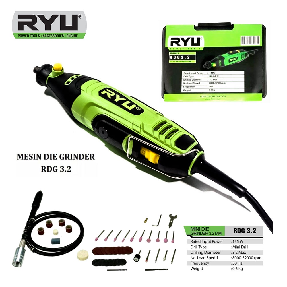 Jual RYU Die Grinder RDG 3.2 Mini Grinder Ryu Koper Mesin Gerinda Tuner ...