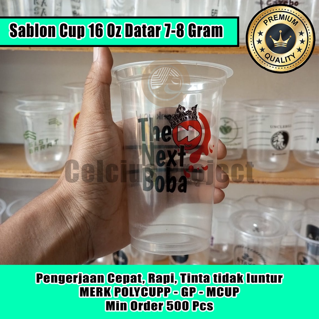 Jual Sablon Cup Gelas Plastik Pp 16 Oz Mcup Gp Polycup Datarflat 7 8 Gram Shopee Indonesia 4659