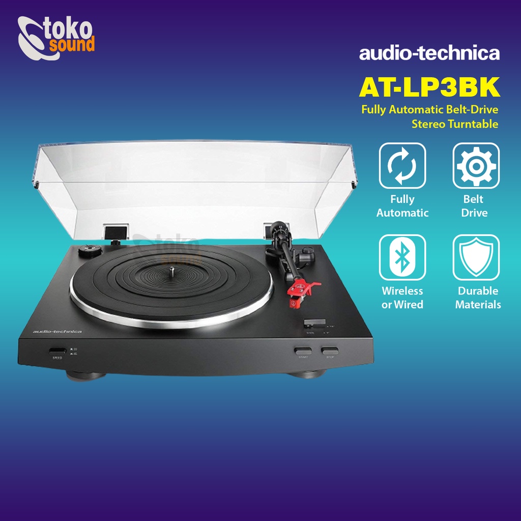 Jual Audio Technica ATLP3BK Full Automatic Belt Drive Stereo Turntable