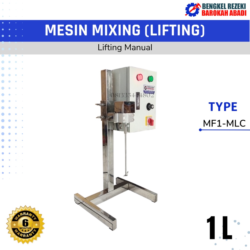 Jual Mixer Pengaduk Cairan Liquid Kimia Skala Laboratorium Manual Lifting Full Stainless