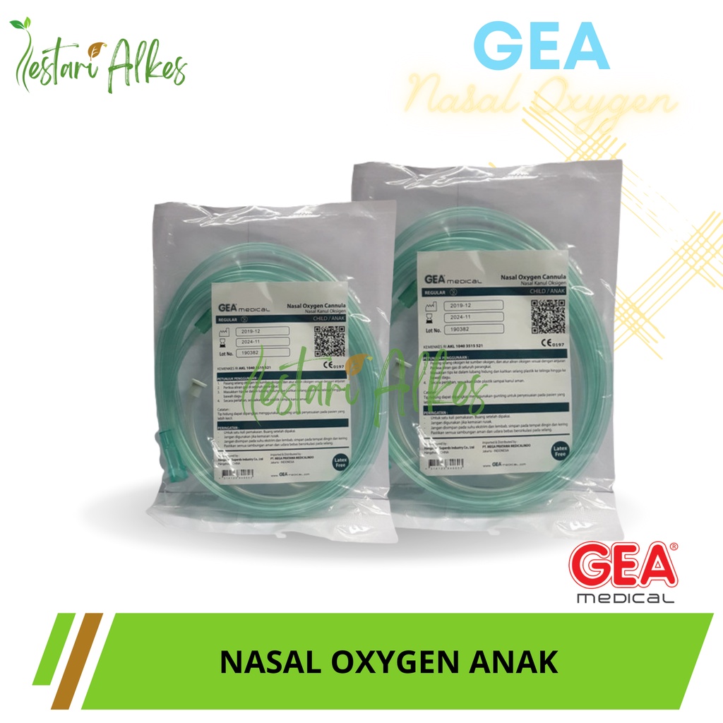 Jual NASAL OXYGEN Cannula GEA / Selang Oksigen / Nasal Oxygen Anak ...