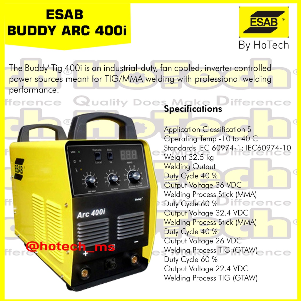 Jual ESAB MMA Welding Machine Buddy Arc 400i SMAW Arc 400i