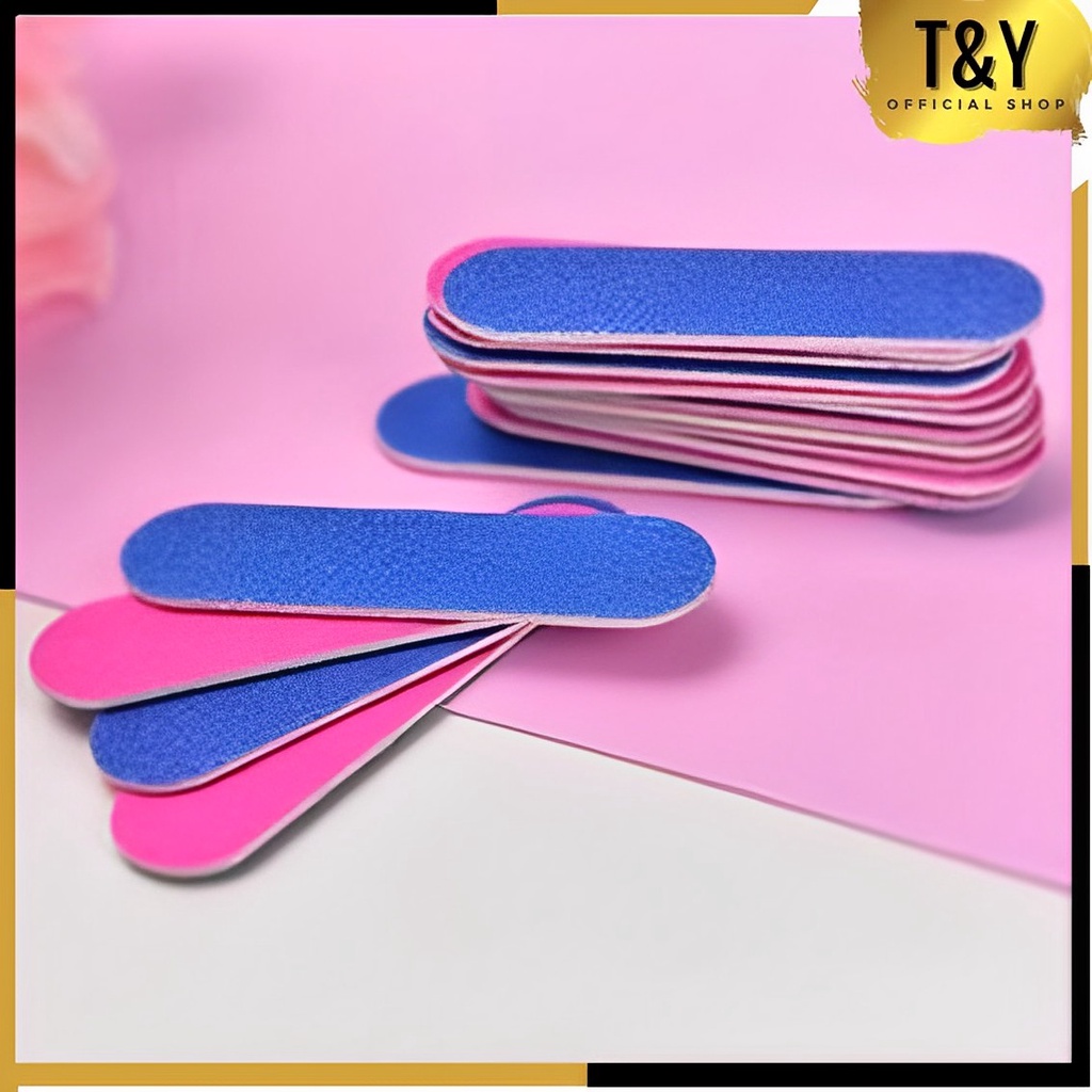T&Y Alat Kikir Kuku Buffer Kuku Portable Kikir Kuku Kayu Untuk Manicure Pedicure Amplas Kuku Dua Sisi Pengkilat Kuku Nail Art