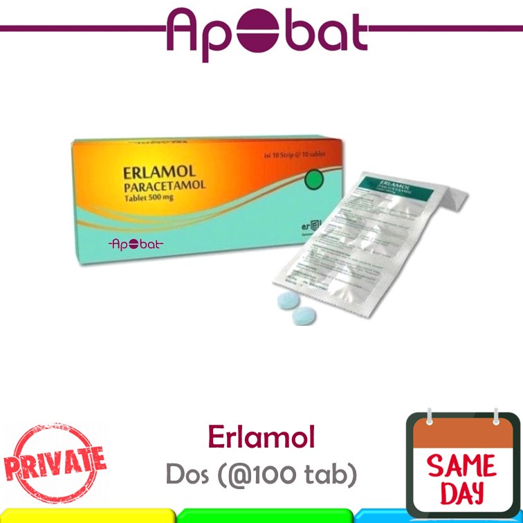 Jual - ApObat - Erlamol DUS isi 100 Tablet Obat Demam Pusing Nyeri ...