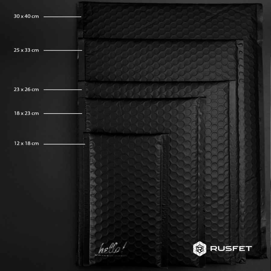 Jual RUSFET Amplop Bubble Mailer, Rusfet PREMIUM Mailer Black Hitam ...