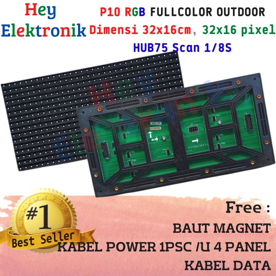 Jual Panel Modul LED P10 RGB Full Outdoor Scan 1/8 FULL COLOR SMD (G ...