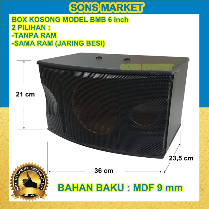 Jual BOX SPEAKER 6 inch MODEL BMB RAM JARING BOX KOSONG MODEL