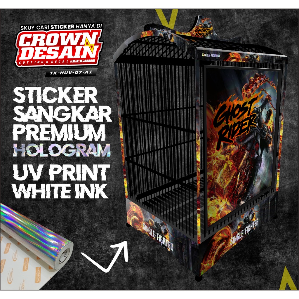 Jual Sticker decal tebok kenari ghost rider - Stiker Sangkar Kotak ...