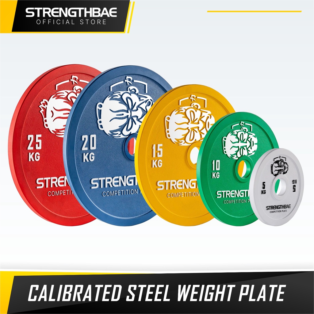 Jual Calibrated Plates Complete Set STRENGTHBAE Powerlifting Steel