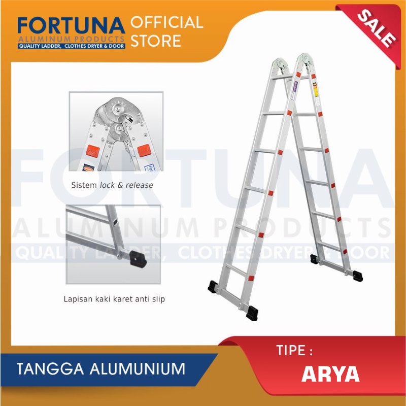 Jual Tangga Lipat Aluminium Meter Fortuna Arya Tr Tangga Arya