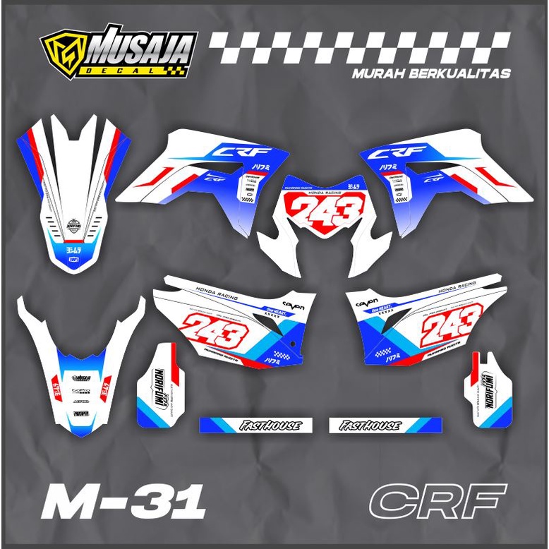 Jual Decal Stiker Crf L Full Body Tema Motocross Biru Putih Shopee Indonesia