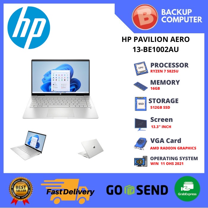 Jual Laptop Hp Pavilion Aero Be Au Amd Ryzen U Shopee Indonesia