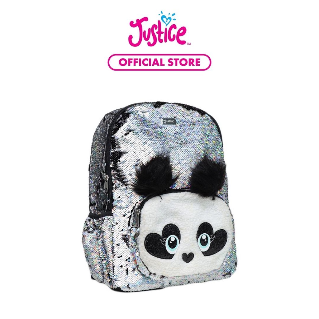 Justice sequin panda outlet backpack