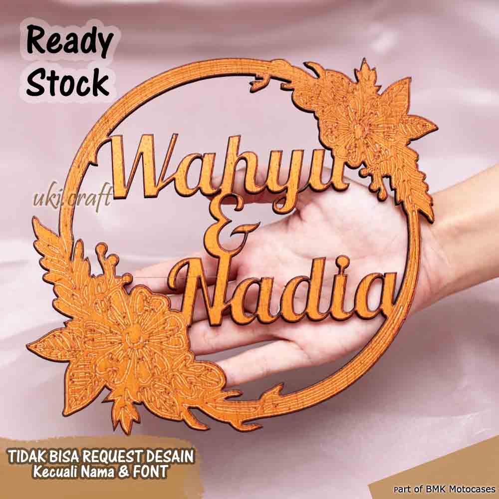 Jual Kayu Custom Nama Bingkai Daun Bunga Ukiran Kayu Bulat Nama Daun ...