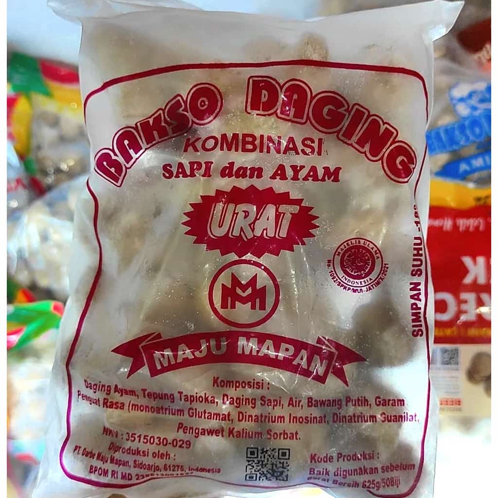 Jual Bakso Urat Maju Mapan Kombinasi Daging Sapi Dan Ayam 625 Gr Isi 50