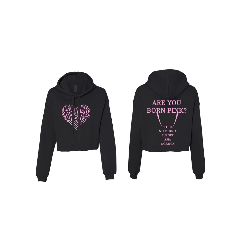 Jual Crop Jaket Hoodie Blackpink Are You Born Pink | Shopee Indonesia