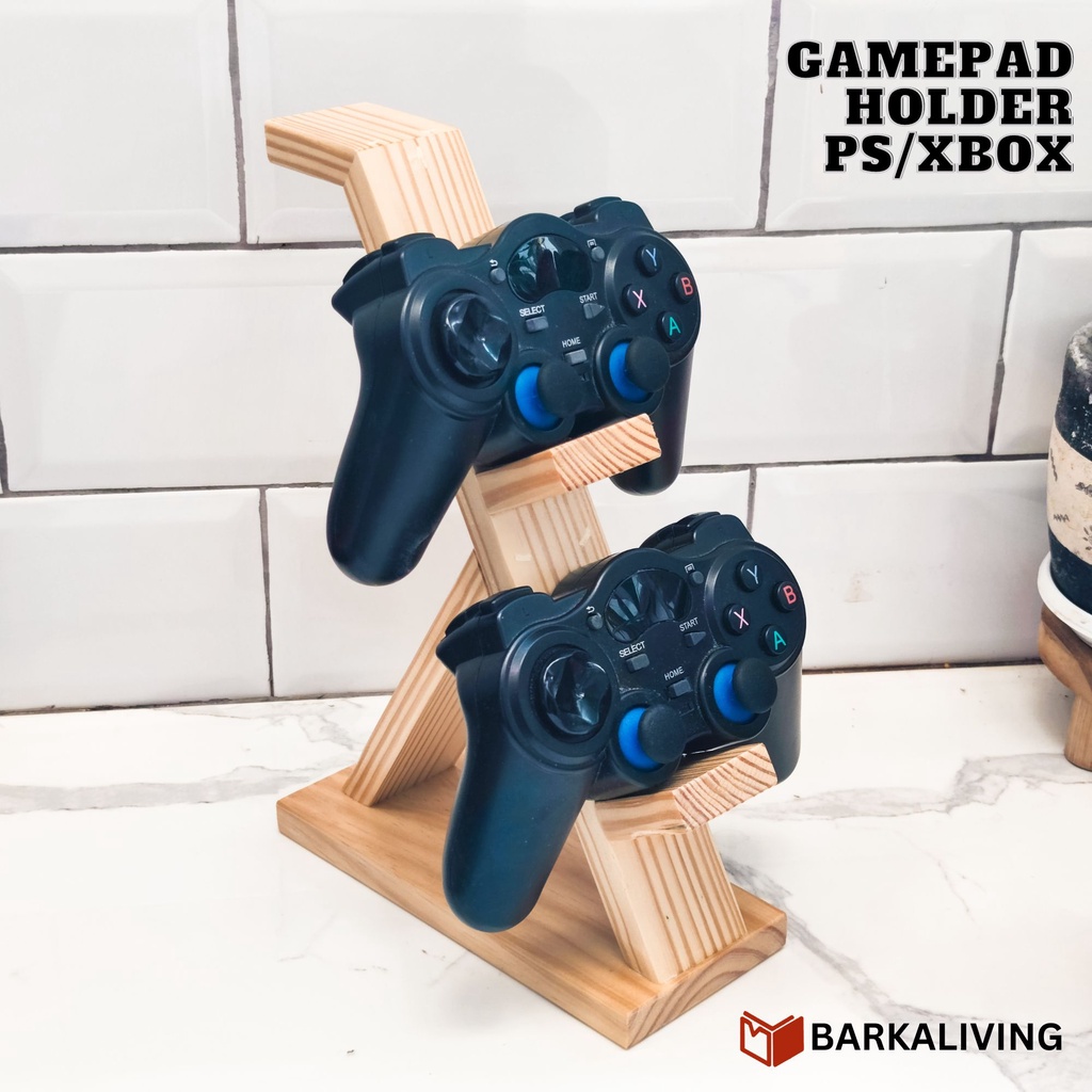 Jual Stand Stick PS XBox Gamepad Controller Holder Kayu Headphone