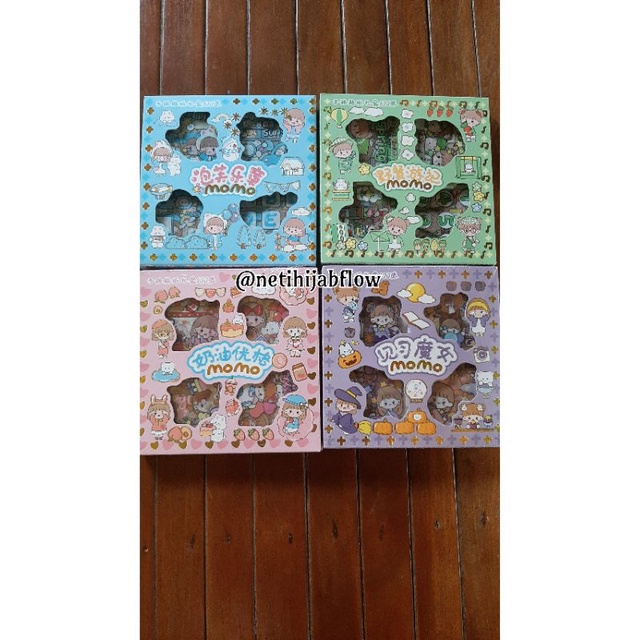 Jual Stiker Momo Viral 100 lembar Sticker Waterproof Transparant Journal Sticker anak kartun