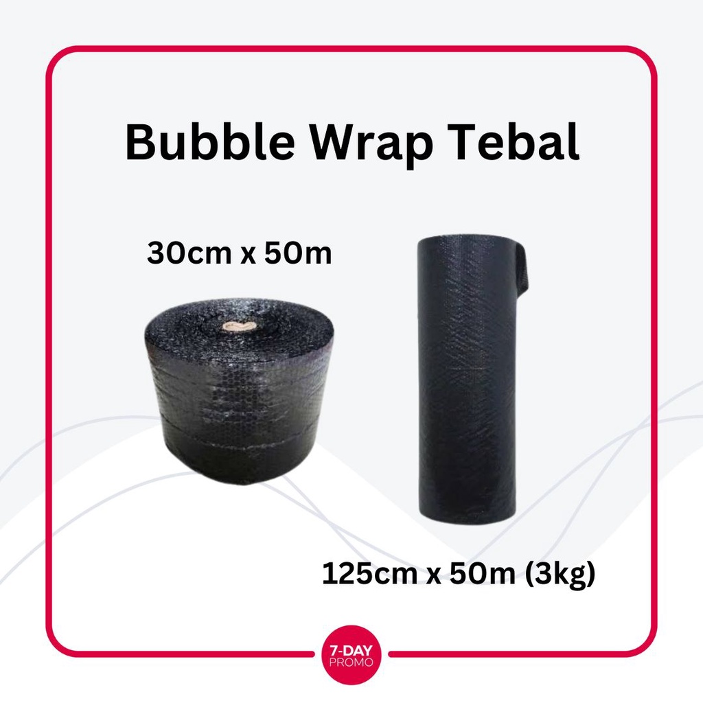 Jual BUBBLE WRAP ROLL HIGH QUALITY Uk 1,25m X 50m Plastik Hitam Putih ...