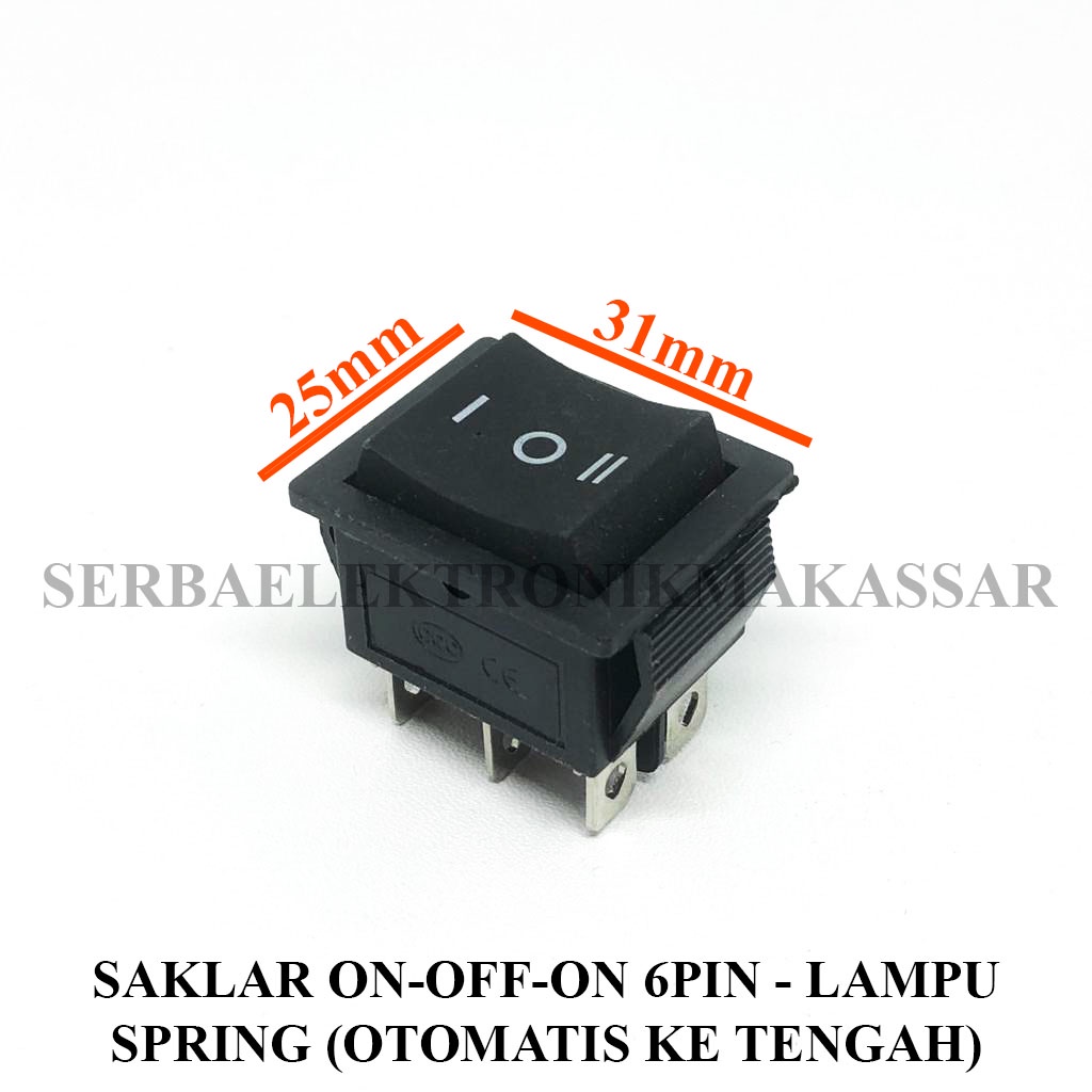 Jual Saklar On Off On Besar 6 Pin Segi Hitam Spring | Shopee Indonesia
