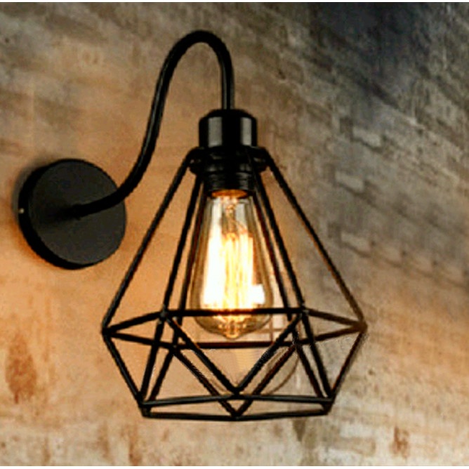 Jual Lampu hias dinding diamond rangka besi INDUSTRIAL vintage ...