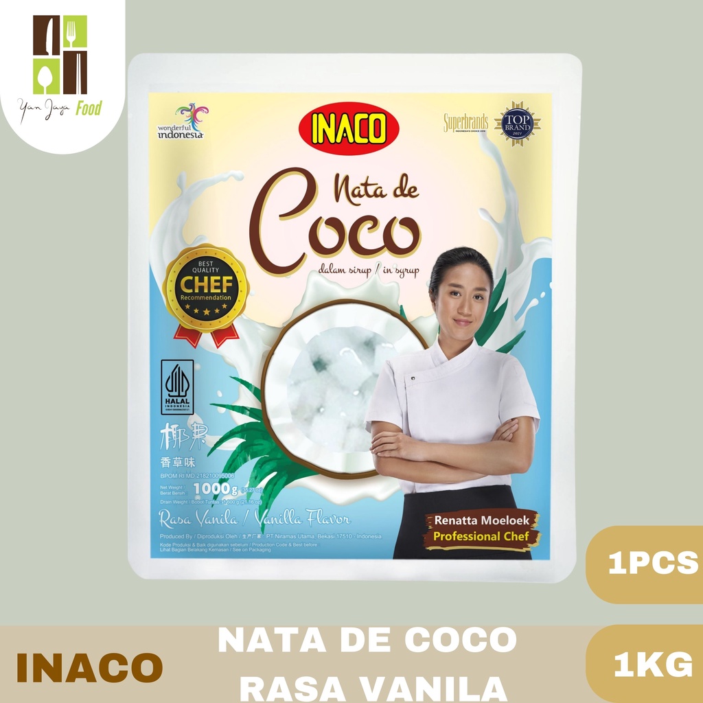 Jual Inaco Nata De Coco Dalam Sirup Rasa Vanila/ Vanilla 1Kg / 1pcs ...
