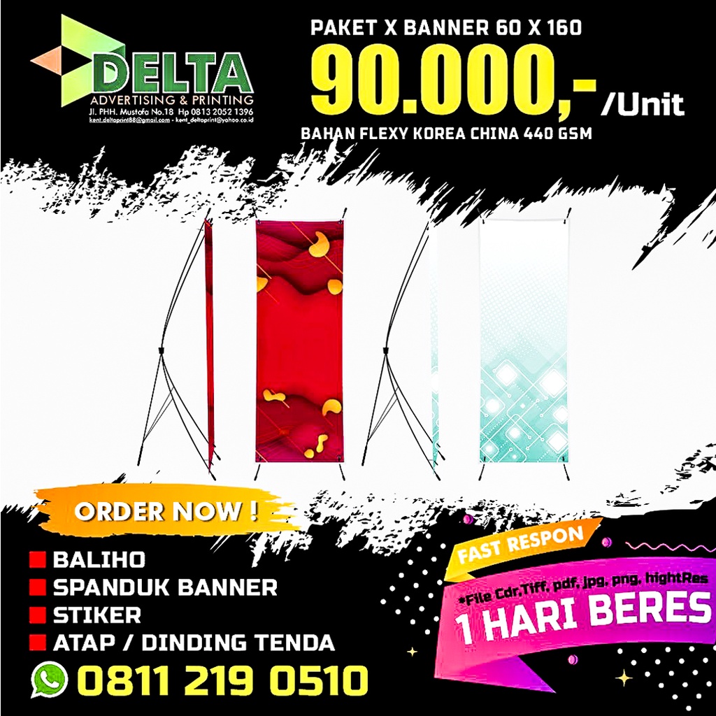 Jual Delta Cetak Spanduk Jualan X Baner Termurah Bandung Shopee Indonesia