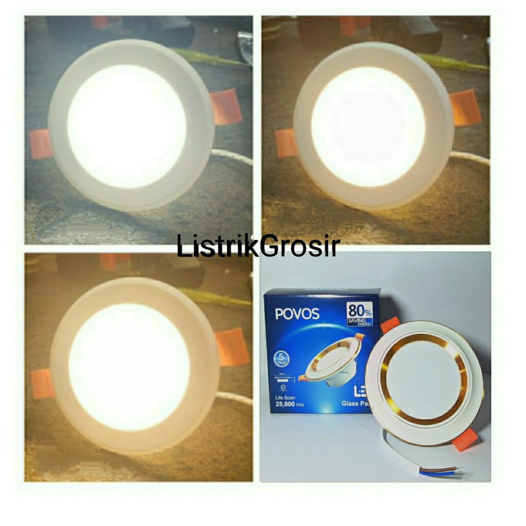 Jual Lampu Ib Downlight Led 5 Watt Panel 3 Warna PUTIH - Warm White ...