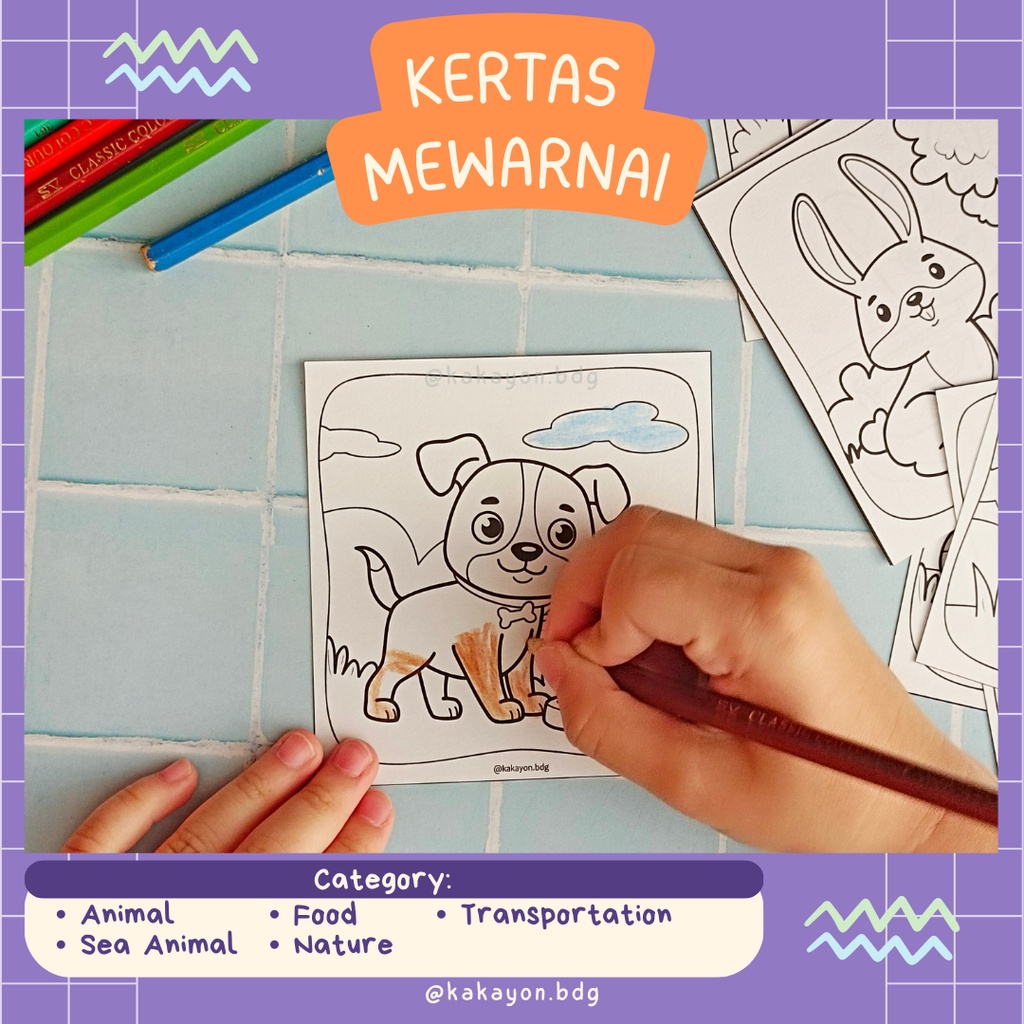 Jual Mainan Mewarnai Coloring Aktivitas Anak 1 Set 8 pcs Gambar Lucu ...