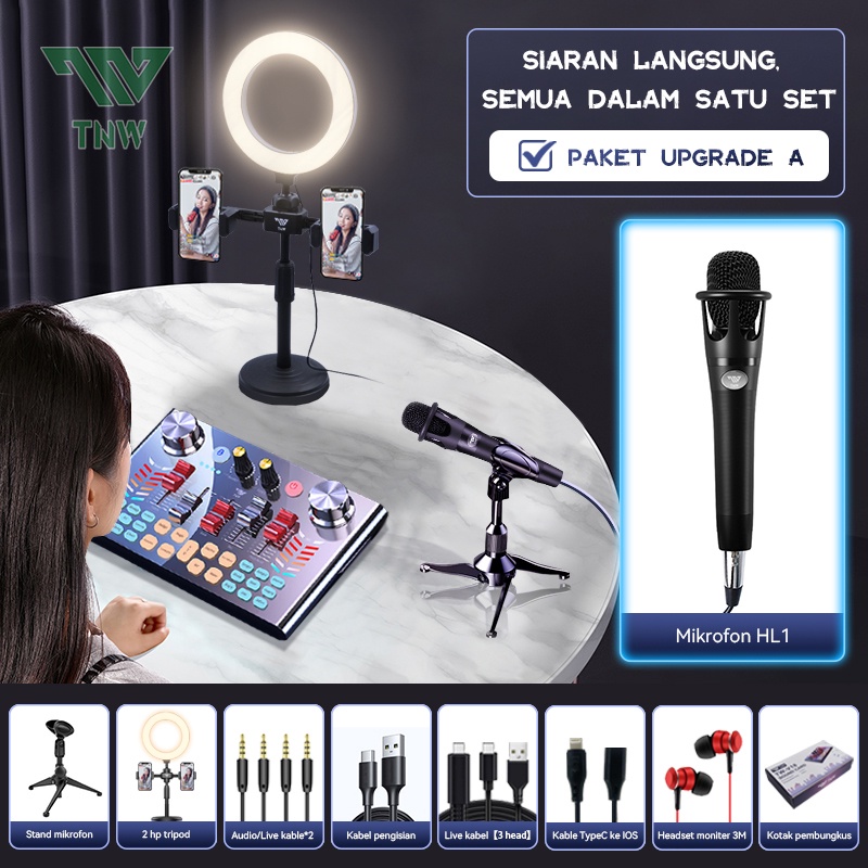 Gambar produk TNW-V18 Sound Card Bluetooth Live SoundCard V18 Soundcard Audio Live Mixer untuk Live streaming Karaoke 7