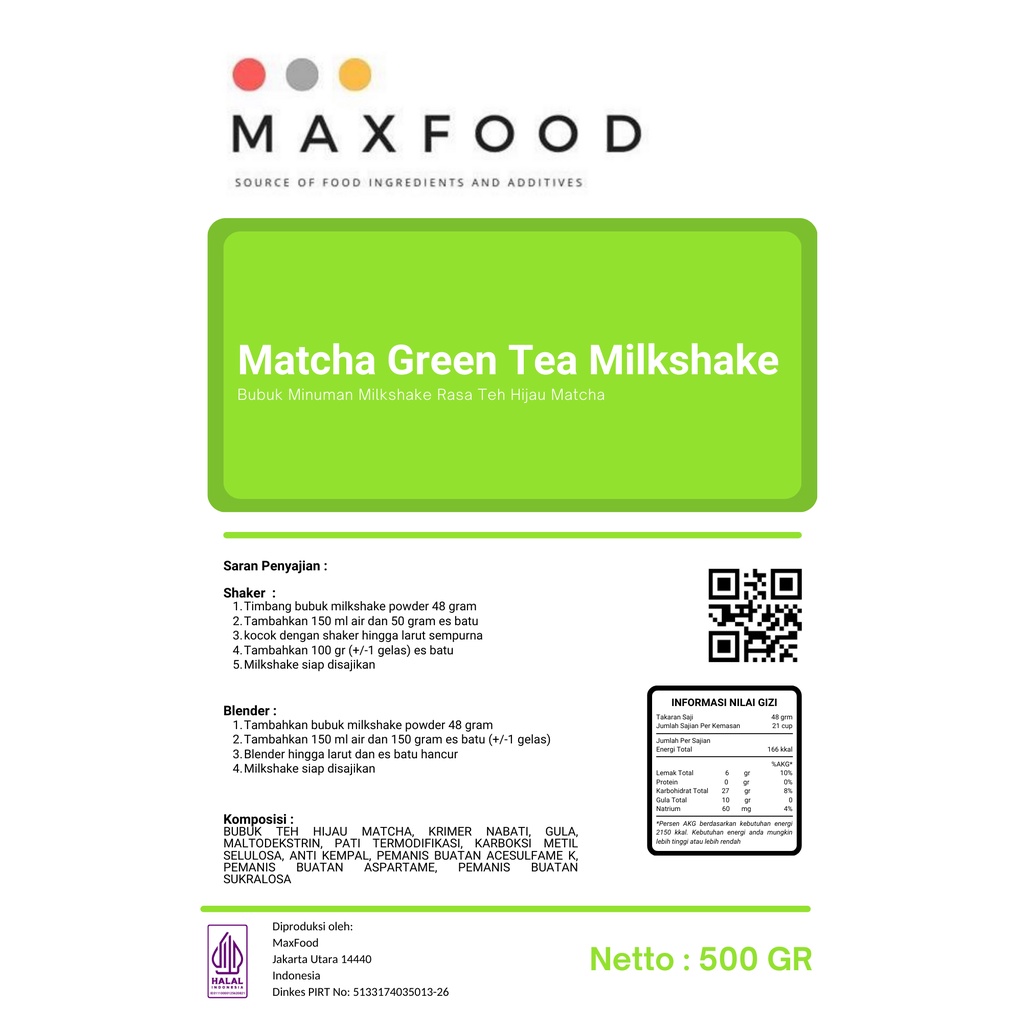 Jual Matcha Green Tea Milkshake / Bubuk Minuman Milkshake Rasa Matcha ...