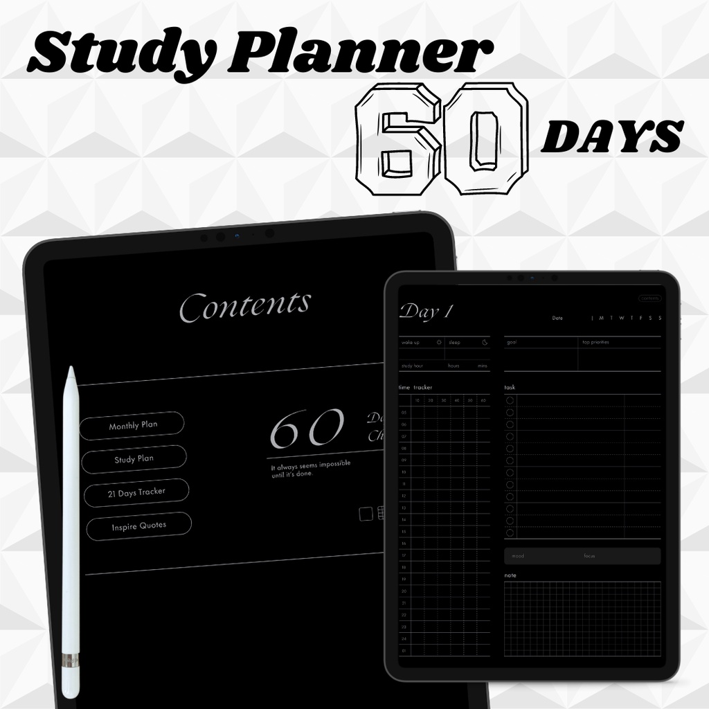 Jual Study Planner Digital dark mode for Goodnotes Notability --- Study ...