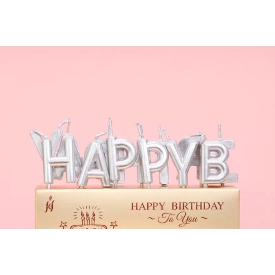 Jual lilin huruf happy birthday / lilin ultah lilin hbd / candle hbd ...