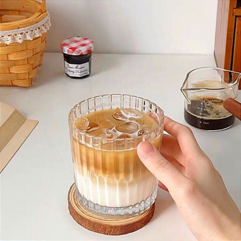 Jual Gelas Korea Estetik Gelas Kaca Aesthetic Home Cafe Gelas Kopi Kaca Tekstur Gelas Cantik 0700