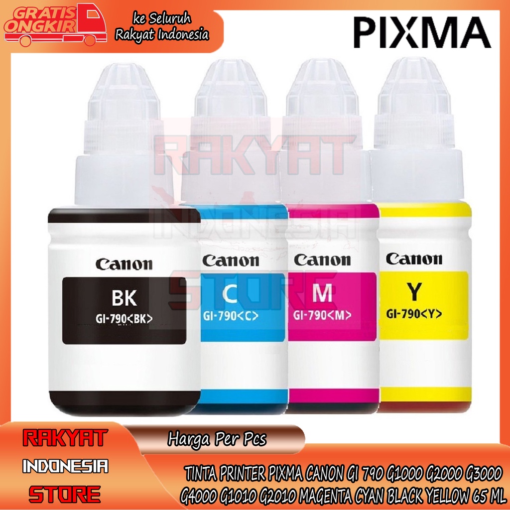 Jual INK TINTA CANON PIXMA GI 790 ORIGINAL ORIJINAL PREMIUM G1000 G2000