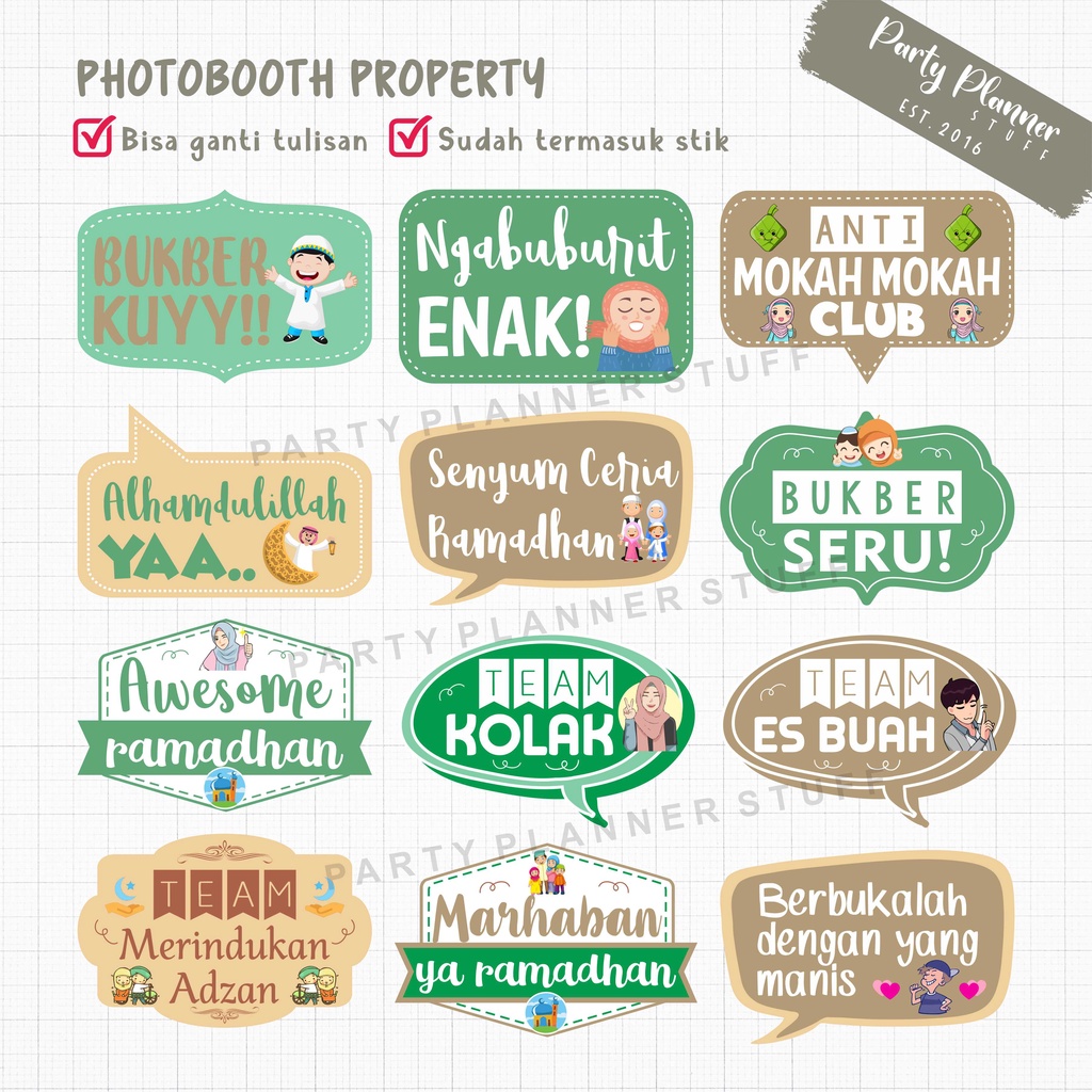 Jual Perlengkapan halal bihalal aksesoris foto Photobooth property idul