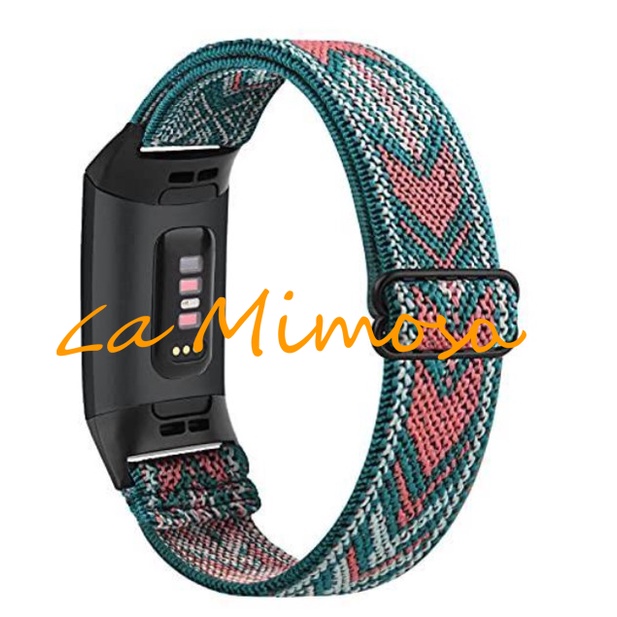 Strap Elastic Woven Loop Nylon Fitbit Charge Fitbit Charge Watch Band  (Tali jam tangan nylon fitbit charge charge 4)