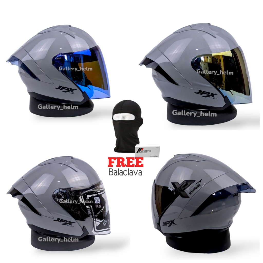 Jual JPX NOVA X GREY GLOSSY PAKET GANTENG HELM JPX HALF FACE Shopee Indonesia