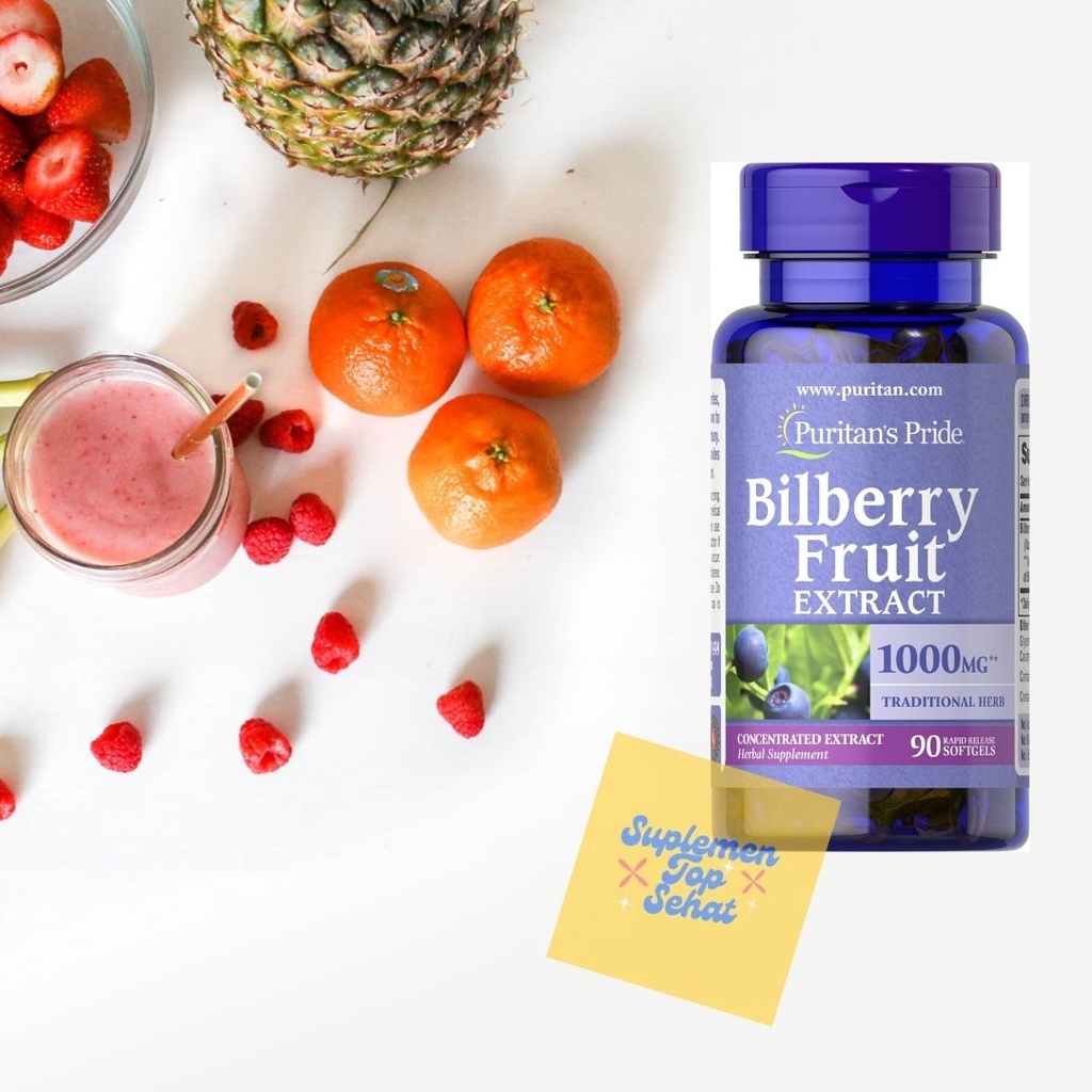 Jual ORIGINAL Puritan Vitamin Bilberry Fruit Extract 1000 mg isi 90