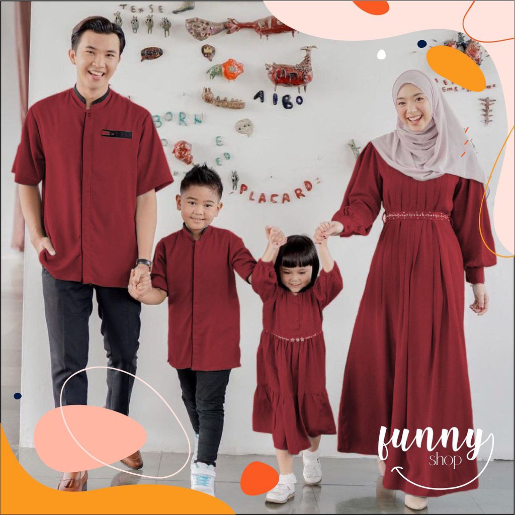 Jual BAJU COUPLE KELUARGA AZIZAH MUSLIM TERBARU BAJU KONDANGAN COUPLE