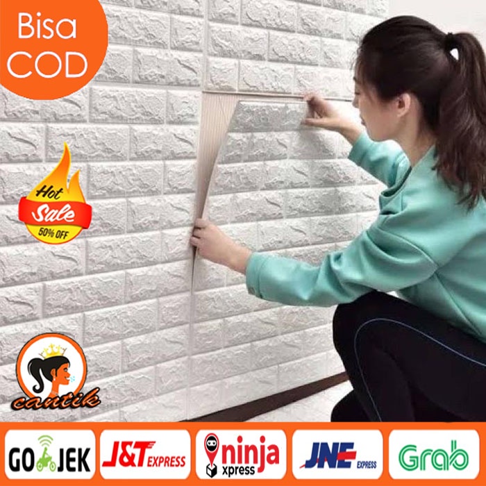 Jual Hc Wallpaper Dinding Foam Timbul 3d Bata Classic Brick 70x77cm