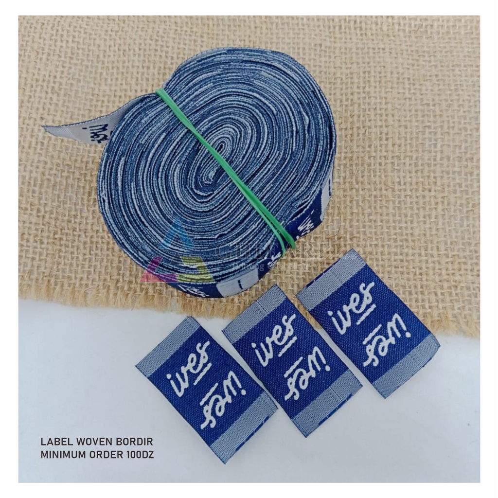 Jual 1,5x4cm / Label Woven / Label Bordir / Label Rajut / Woven Damask ...