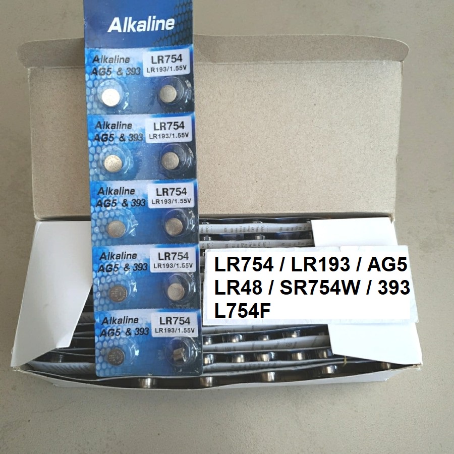 Jual LR 754 Alkaline 1,55V Baterai LR754 LR48 AG5 LR 48 AG 5 LR193 ...