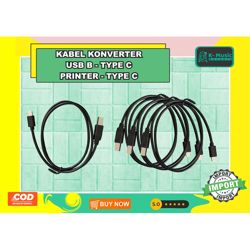 Jual Kabel Konverter Recording Printer Kabel Usb B Type C Shopee Indonesia