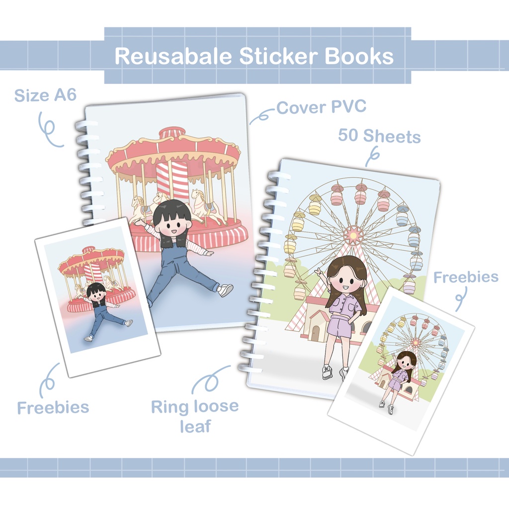 Jual Cute Reusable sticker book / buku stiker / buku tempelan stiker ...