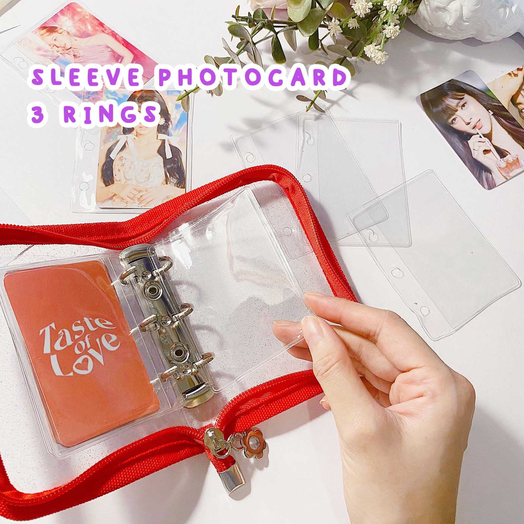 Jual SHINSDAY Photocard Sleeve Mini 3 Ring Kpop Transparan Doff dan ...