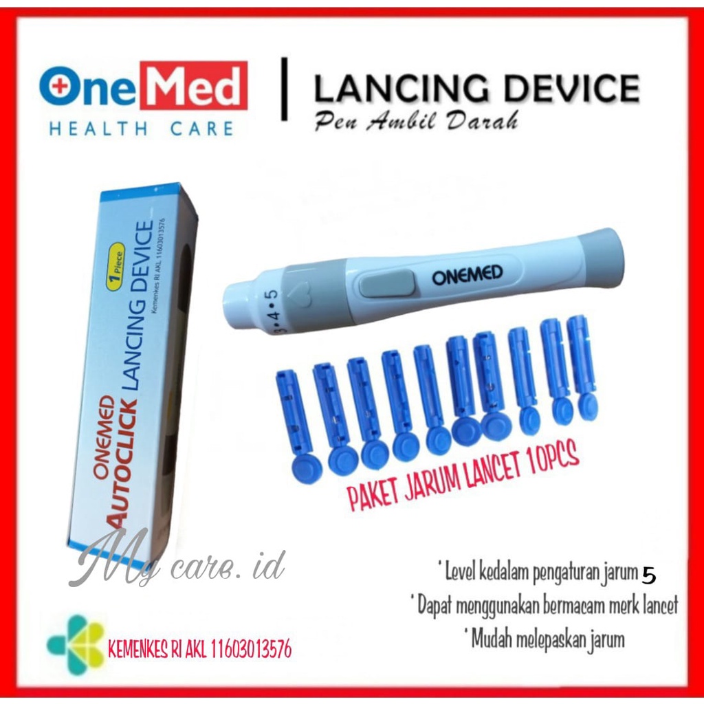 Jual LynCare ONEMED Lancing device / Pen Ambil Darah / Lancet Device