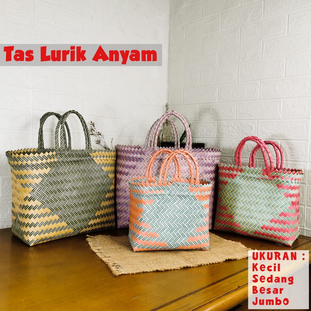 Jual Tas lurik anyaman Tas keranjang anyaman Tas belanja Tas jadul