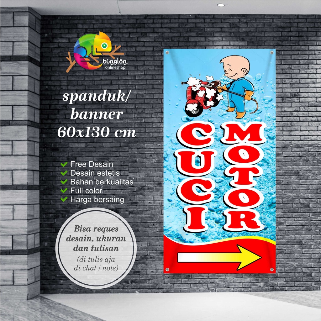 Jual Spanduk, Banner Cuci Steam Motor | Shopee Indonesia
